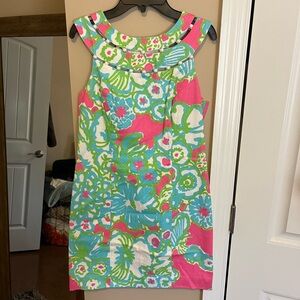 Lilly Pulitzer Vibrant Floral Mini Dress - Pink, Green, Blue